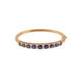 A sapphire and diamond bangle