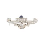 An Art Deco sapphire and diamond brooch, circa 1925