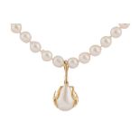 Gumps | A diamond, cultured and mabé pearl pendant necklace