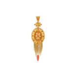 λ A coral pendant, circa 1865