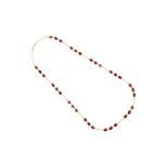 A garnet necklace