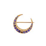 Edwin Alfred Marsh | A sapphire and pearl crescent brooch, 1903-04