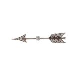 A diamond arrow brooch, circa 1900