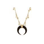 Jacquie Aiche | A horn and diamond pendant necklace, 2016