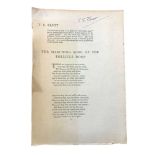 Eliot. Marching Song, Signed by Eliot. [1939]