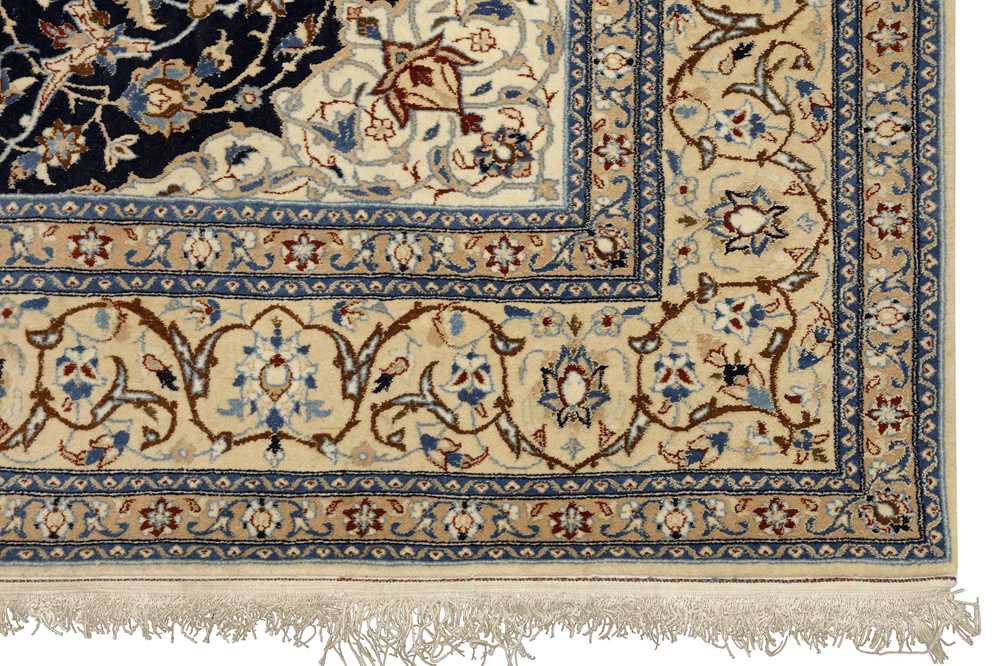 AN EXTREMELY FINE PART SILK NAIN RUG, CENTRAL PERSIA - Image 7 of 8