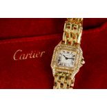 CARTIER. PANTHERE 18K GOLD AND FACTORY DIAMOND SET.