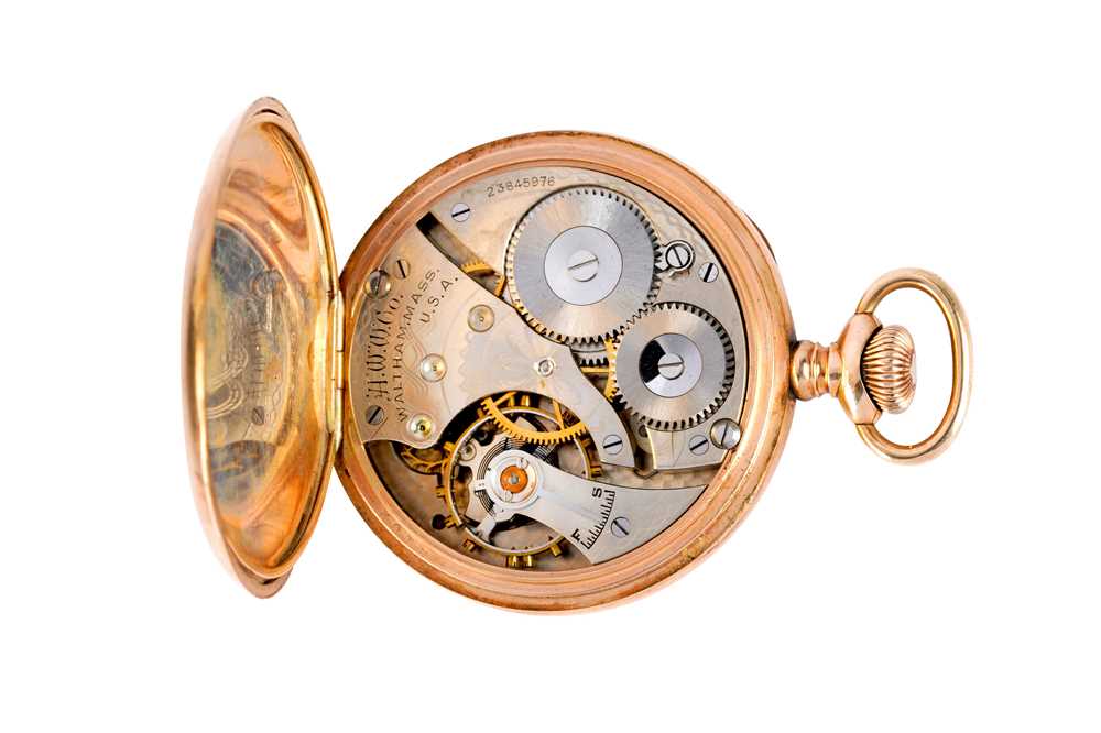 WALTHAM. 9K GOLD. OPEN-FACE POCKET WATCH - Image 4 of 4