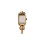 JAEGER LE COULTRE. EXTREMELY RARE ART DECO STYLE 18K YELLOW GOLD AND DIAMONDS REVERSO.