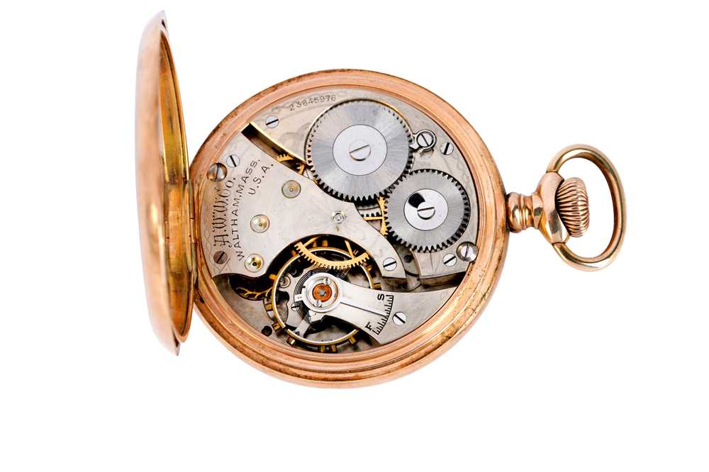 WALTHAM. 9K GOLD. OPEN-FACE POCKET WATCH - Image 3 of 4