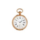 OPEN-FACE POCKET WATCH. 9K GOLD.