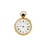 OPEN-FACE POCKET WATCH. 18K YELLOW GOLD.