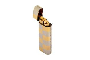CARTIER CIGARETTE LIGHTER. 18K WHITE AND YELLOW GOLD, SET WITH DIAMONDS.
