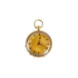 AN OPEN-FACE POCKET WATCH. 18K YELLOW GOLD.