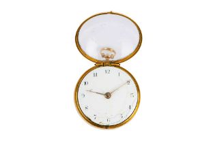 VERGE POCKET WATCH FROM 1724 BY PETER MISE. 22K YELLOW GOLD.