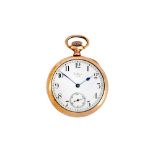 WALTHAM. 9K GOLD. OPEN-FACE POCKET WATCH