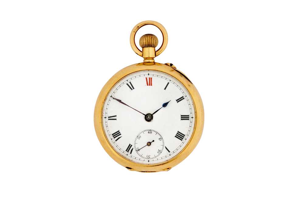 OPEN-FACE POCKET WATCH. 18K YELLOW GOLD.