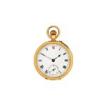 OPEN-FACE POCKET WATCH. 18K YELLOW GOLD.