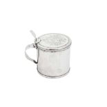 An early George III sterling silver mustard pot, London 1764 by William Lestourgeon