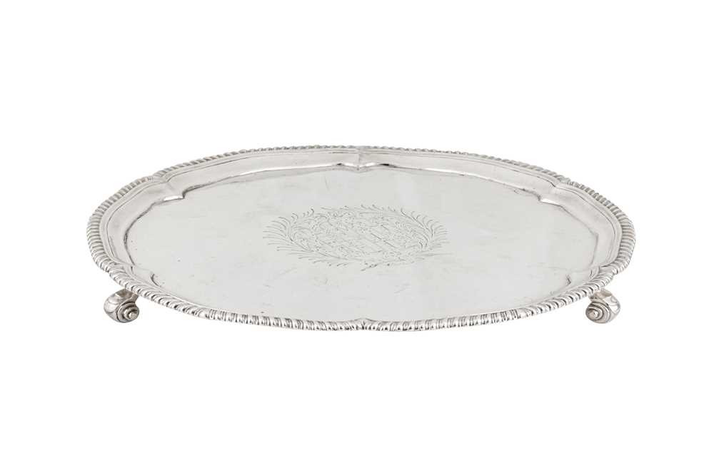 An interesting George III sterling silver salver, London 1768 by John Parker and Edward Wakelin - Image 2 of 4