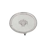 A George III provincial sterling silver salver, Newcastle 1799 by John Roberston