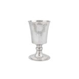 A large Commonwealth sterling silver communion cup, London 1658 by TH ligatured between three mullet