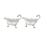 A pair of George II sterling silver sauce boats, London 1759 by William Skeen (first reg. 4th Dec 17