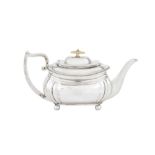 A George III sterling silver teapot, London 1812 by Crispin Fuller