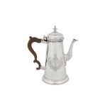 A George II sterling silver coffee pot, London 1734 by Richard Burcombe (reg. 10th Feb 1724)