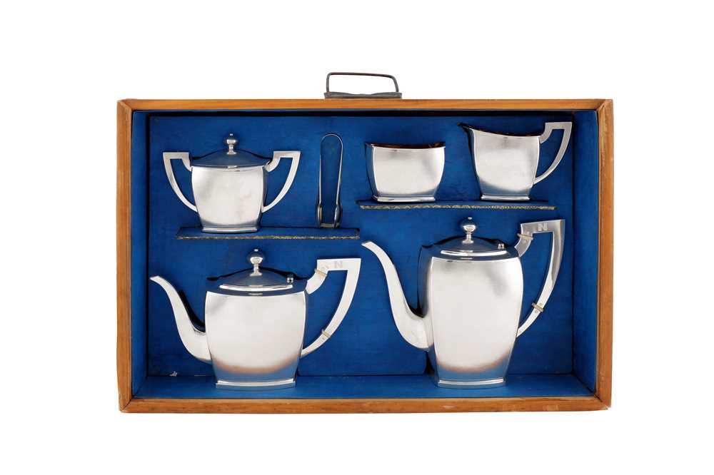 A cased early 20th century Chinese Export silver six-piece tea and coffee service, Shanghai circa 19