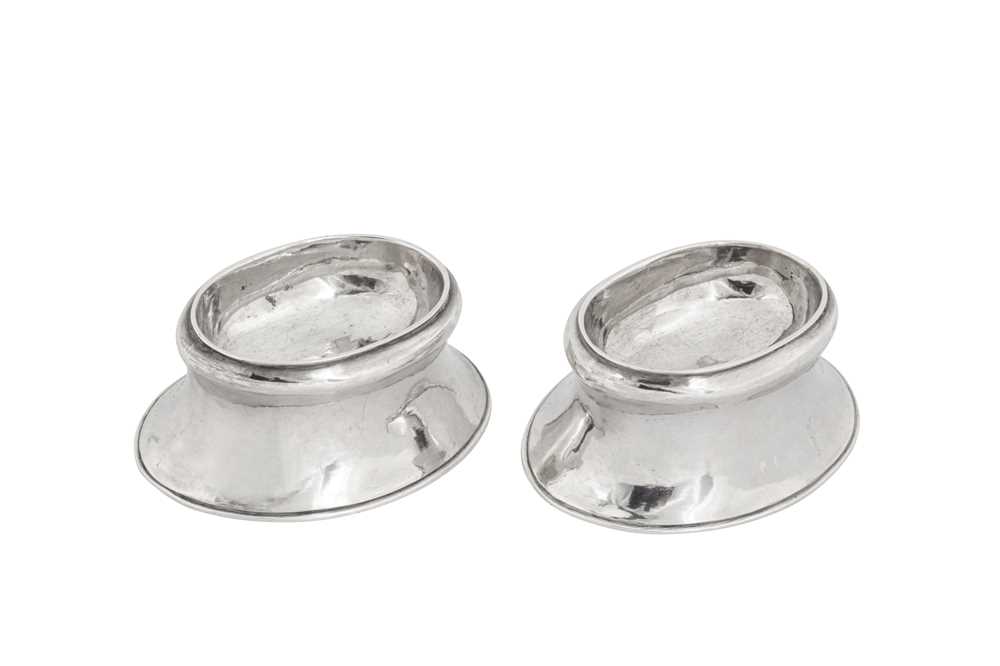 A pair of George II sterling silver trencher salts, London 1732 by Edward Wood (first reg. 18th Aug - Image 2 of 4
