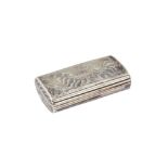 An Alexander I mid-19th century Russian 84 zolotnik parcel gilt silver and niello snuff box, Moscow