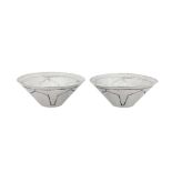 A pair of Elizabeth II contemporary sterling silver bowls, Sheffield 1996 by Charles Francis Hall