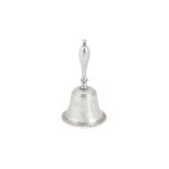 An early Victorian sterling silver table bell, London 1839 by messrs Lias