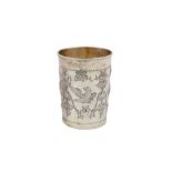 An Alexander I early 19th century Russian 84 zolotnik silver beaker, Moscow 1807 by CH (unidentified