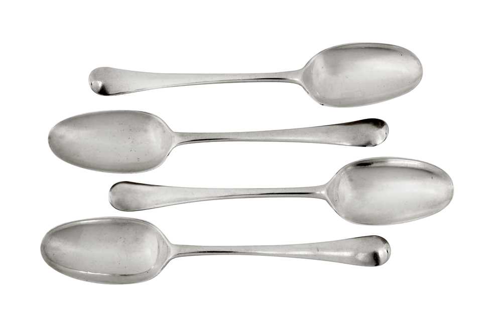 Huguenot interest – Four rare George I silver dessert spoons, London circa 1715 probably by Jacques - Image 2 of 3