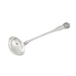 An early Victorian sterling silver soup ladle, London 1837 by William Eaton