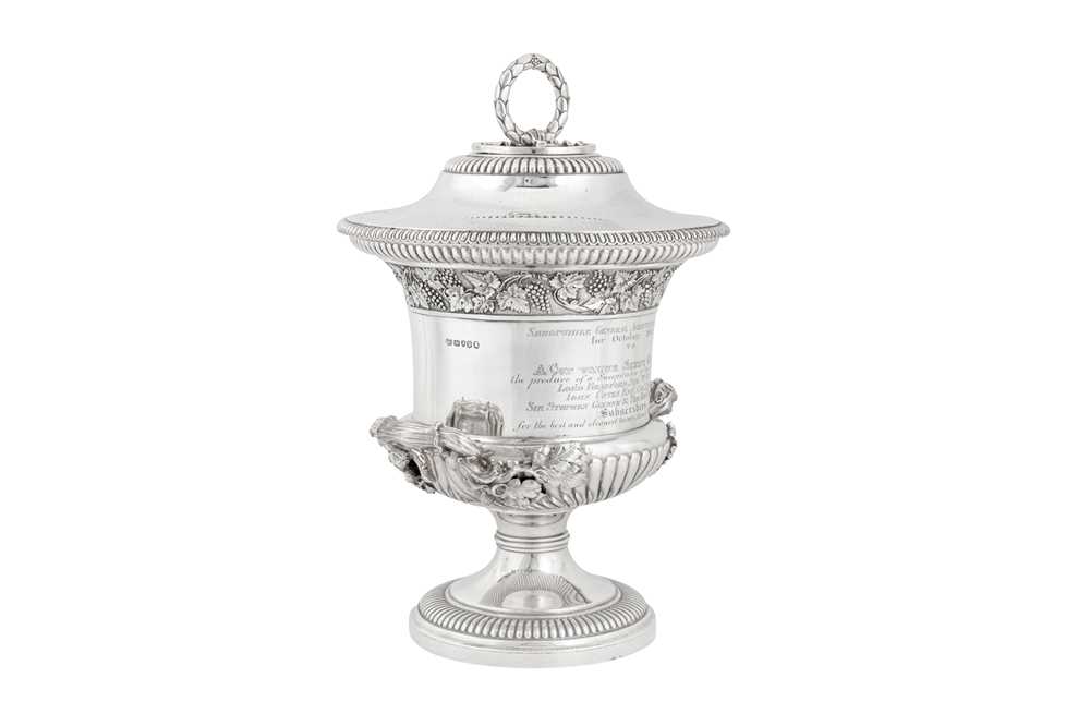 Salop and Welsh interest - A George III sterling silver twin handled cup and cover, London 1814 by P - Image 3 of 5