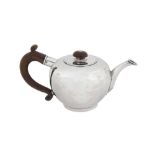 A rare George I provincial sterling silver 'bullet' teapot, Exeter 1725 by Joseph Collier of Plymout