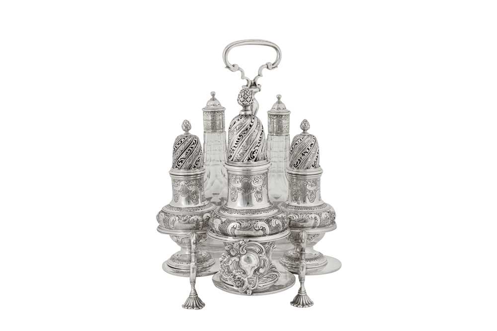 A good George II sterling silver Warwick cruet, London 1744 by George Hindmarsh (first reg. 6th July - Image 2 of 9