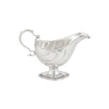 An early George III sterling silver sauceboat, London 1766 by David Whyte & William Holmes