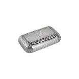 A George IV sterling silver snuff box, London 1824 by William Elleby