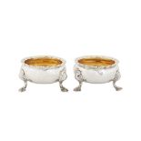 A pair of George II Scottish silver salts, Edinburgh 1756 by William Gilchrist