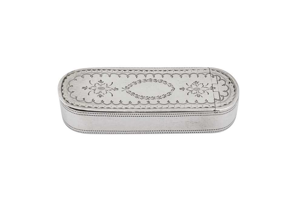 A George III sterling silver snuff box, London 1797 by Cornelius Bland