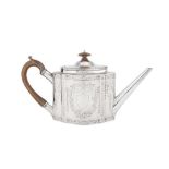 A George III sterling silver teapot, London 1783 by Robert Hennell I (reg. 30th May 1772)