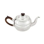 A large George III Irish provincial silver teapot, Cork circa 1790 by Samuel Green