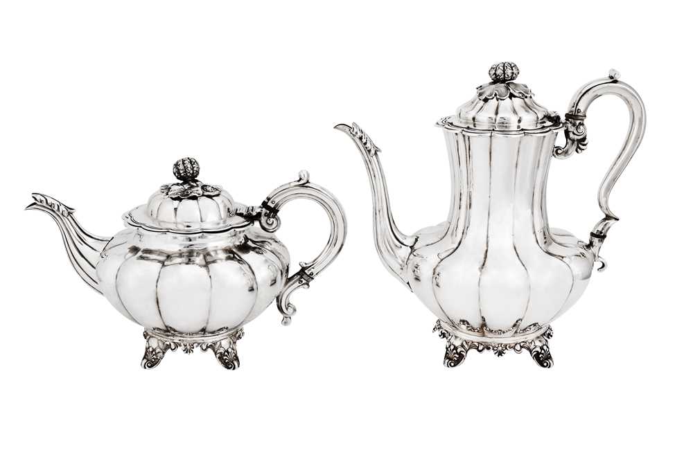 A closely matched Victorian sterling silver four-piece tea and coffee service - Image 3 of 13