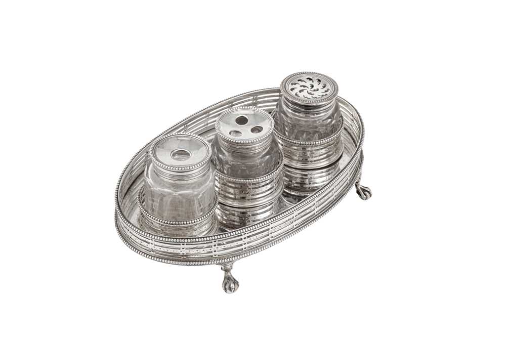 A George III sterling silver inkstand, London 1798 by Burridge Davenport