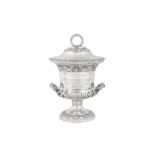 Salop and Welsh interest - A George III sterling silver twin handled cup and cover, London 1814 by P