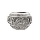 A large late 19th / early 20th century Anglo – Indian unmarked silver bowl, Lucknow circa 1900